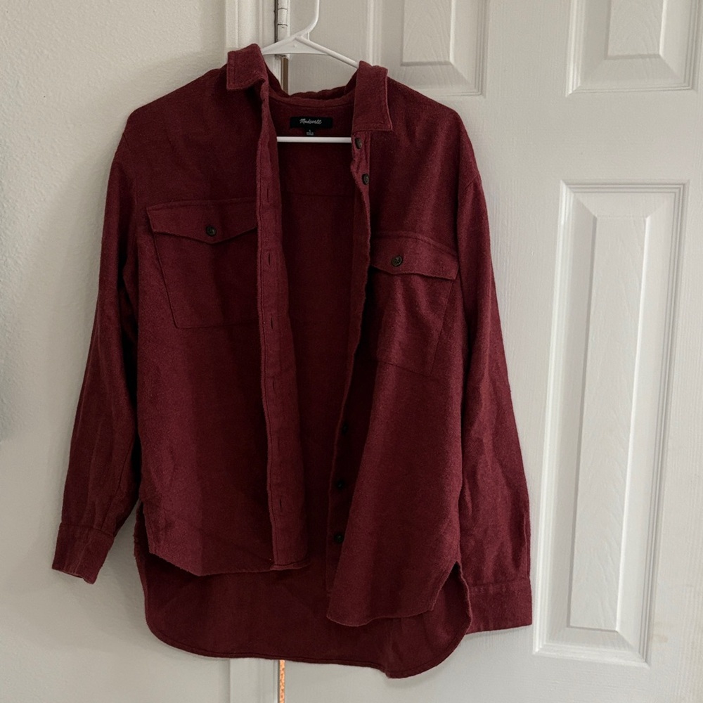 Madewell Burgundy Button-Up Shirt